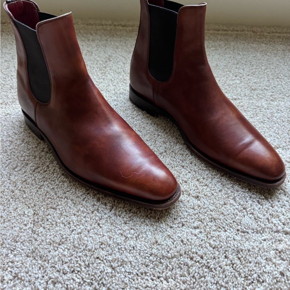 Cobbler Union Museum Cognac Chelsea Boots Size 9